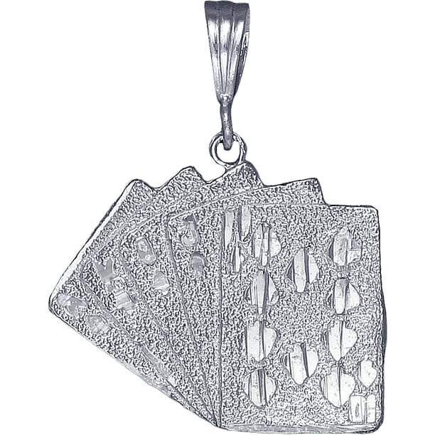 eJewelryPlus Sterling Silver Royal Flush of Hearts Poker Charm Playing Cards Pendant Necklace eJewelryPlus Sterling Silver Royal Flush of Hearts Poker Charm Playing Cards Pendant Necklace